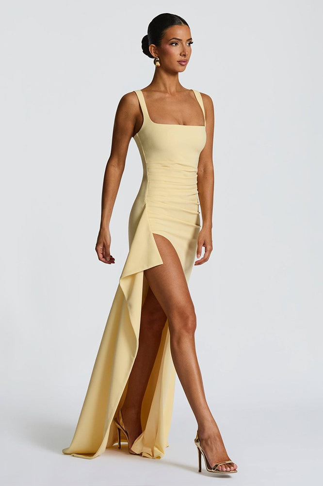 Sexy Spaghetti Strap High Slit Maxi Party Dress