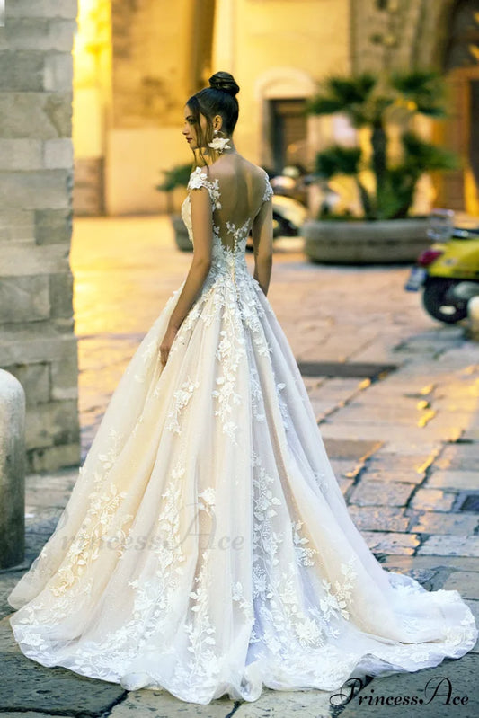 Robe de mariée trapèze gracieuse en dentelle Cecilia