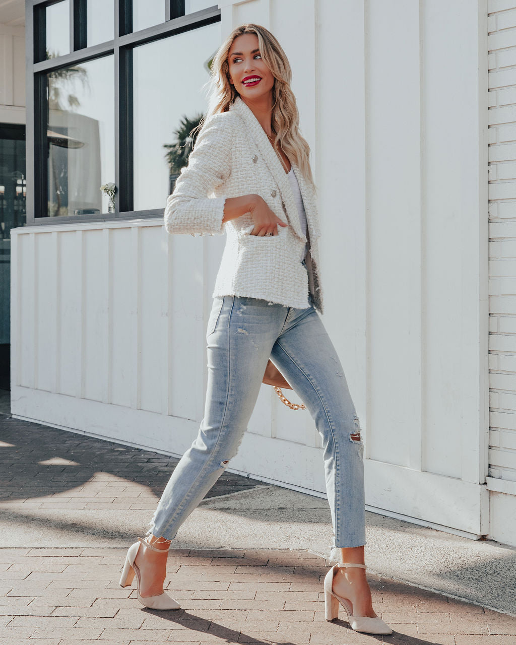 Celena Tweed Blazer with Pockets