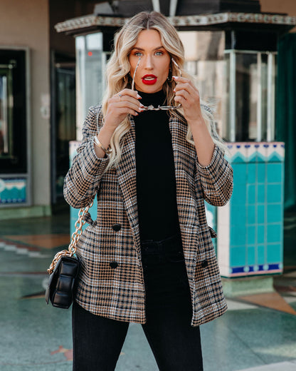 Plaid Blazer with Pockets