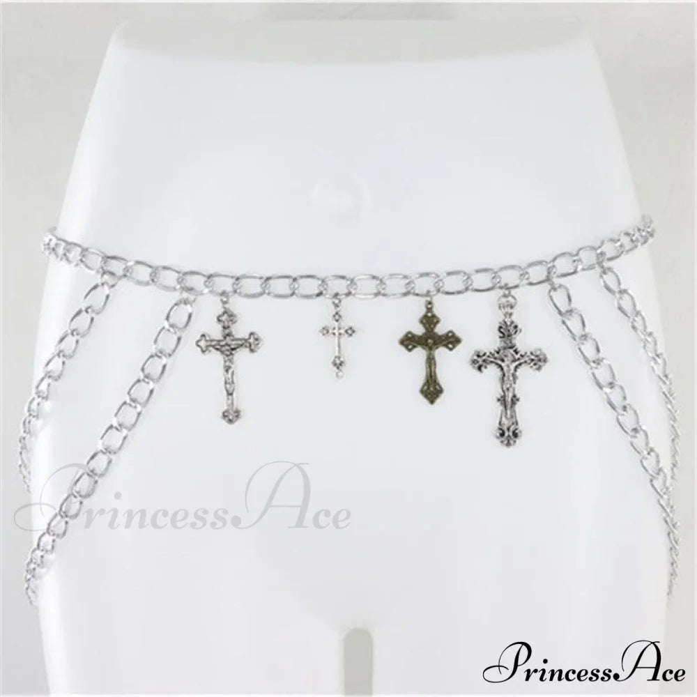 Chain Cross Pendant Waist Layered