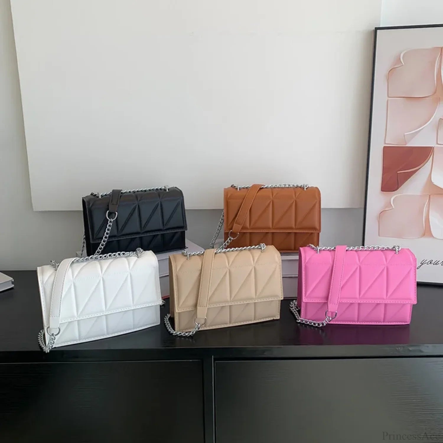 Chain Strap Flap Embroidery Crossbody crossbody-250126