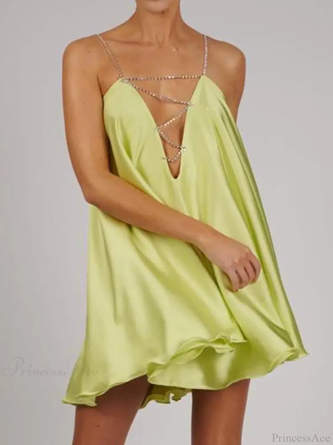 Chain Suspender Hollow Mini Dress minidress-250223