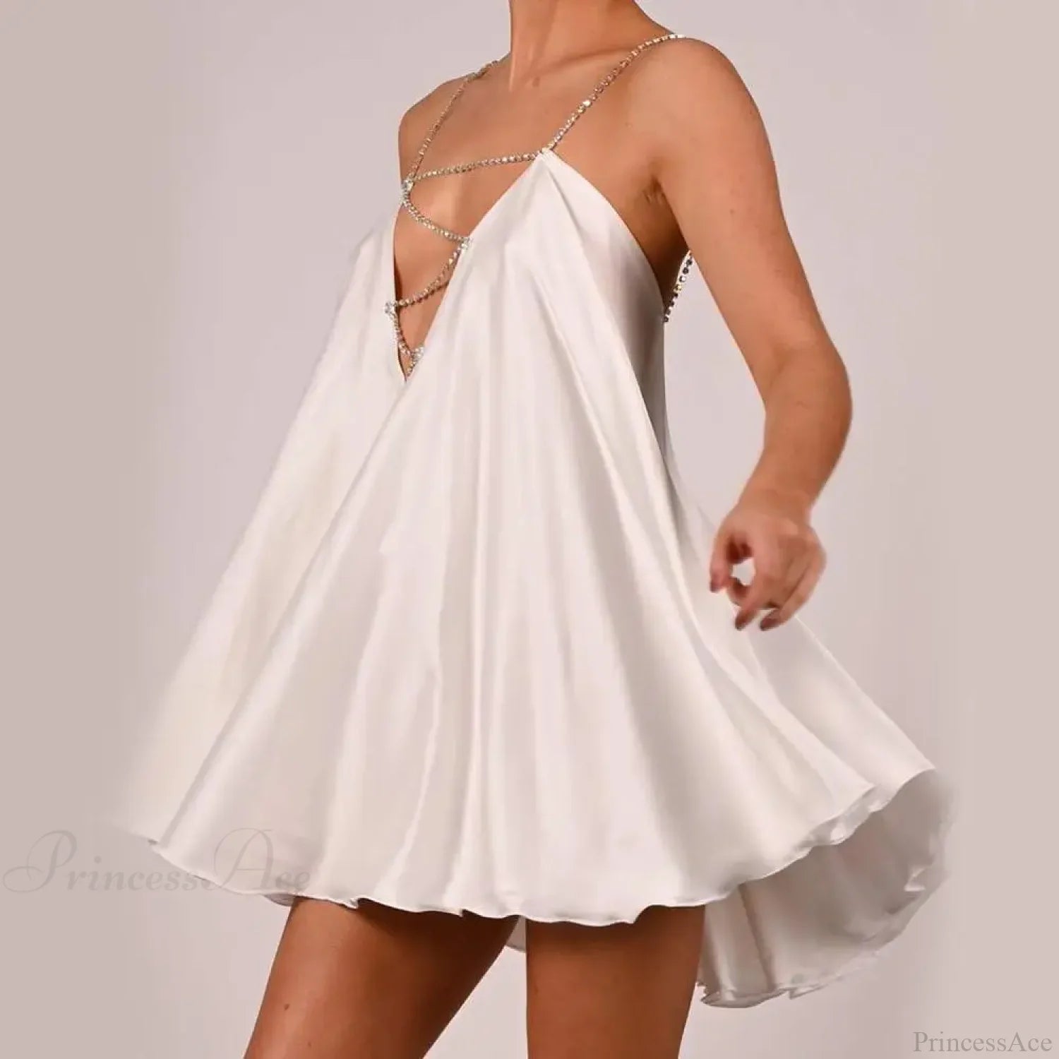 Chain Suspender Hollow Mini Dress minidress-250223