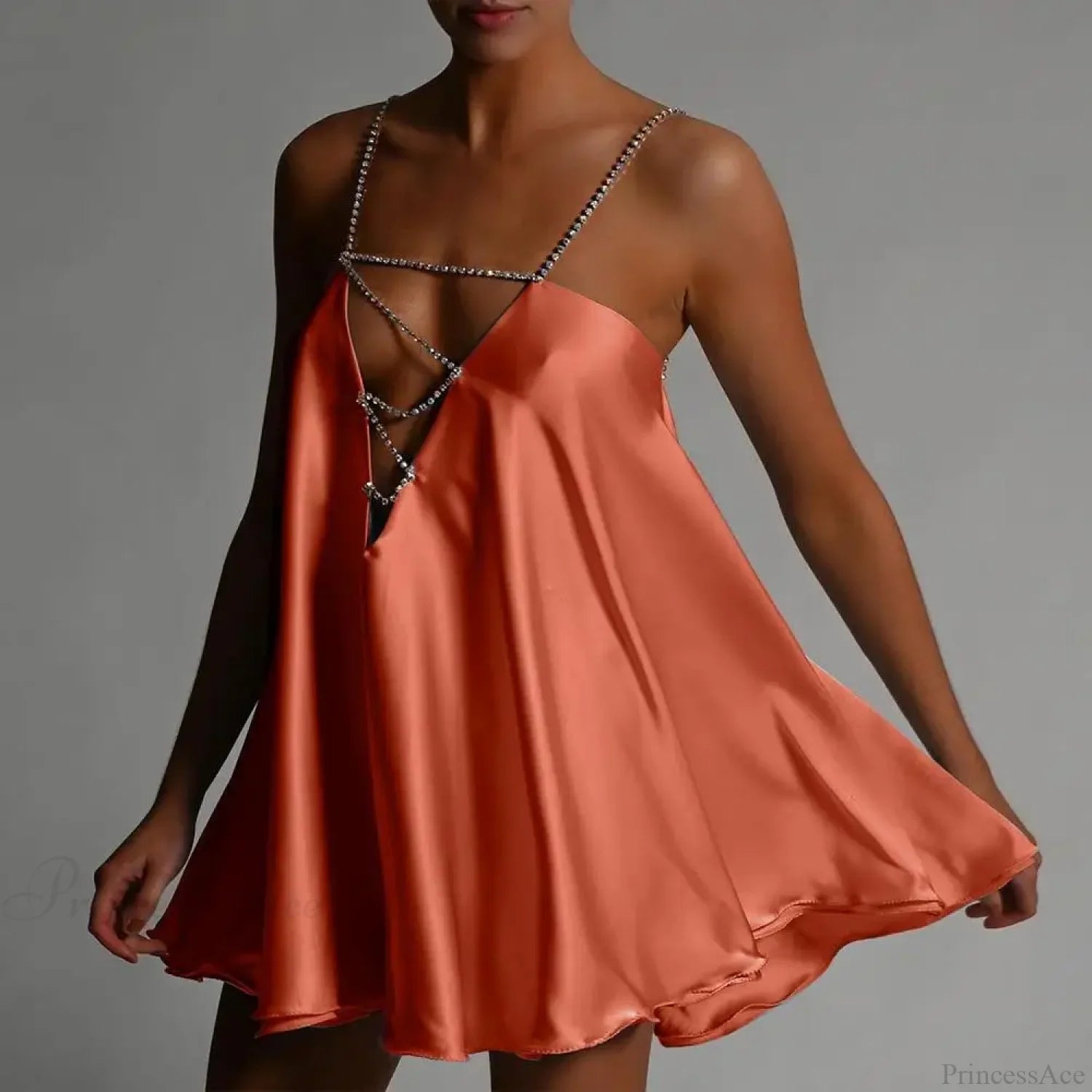 Chain Suspender Hollow Mini Dress minidress-250223