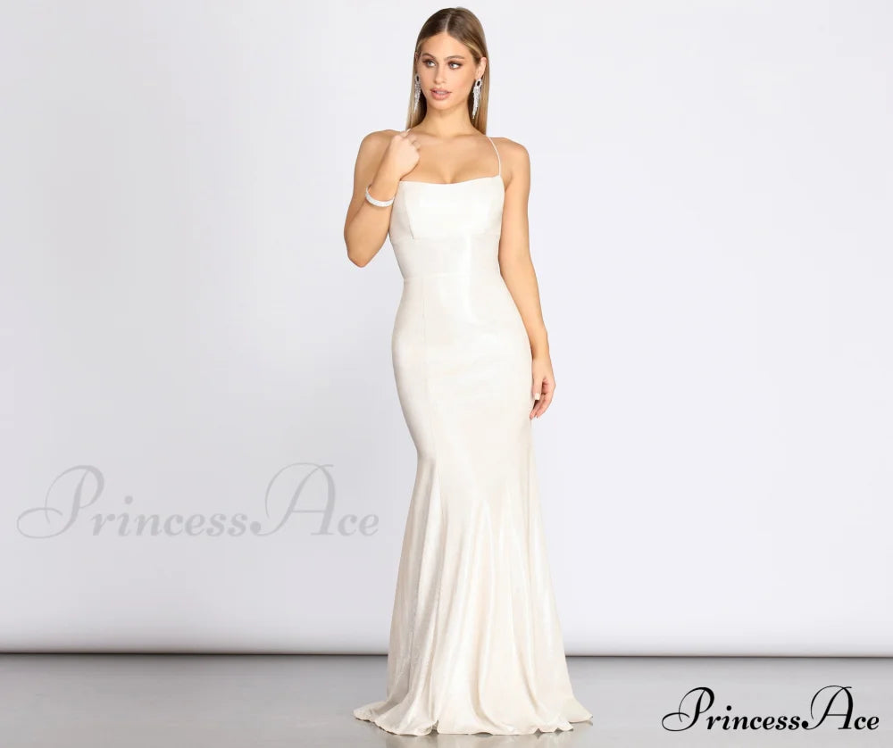 Char Formal Lattice Glitter Dress - Lady Occasions