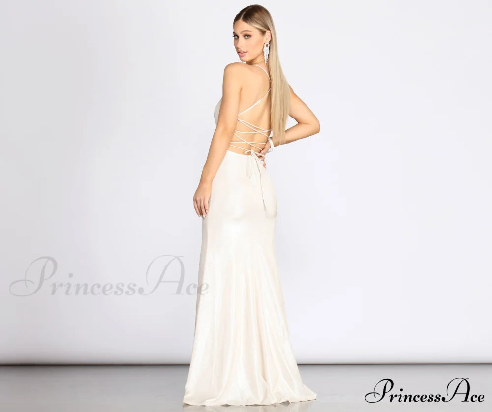 Char Formal Stylish Lattice Glitter Dress S.o. Long Dresses