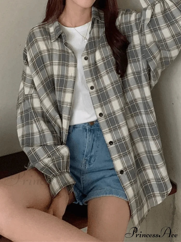 Checkered Charming Blouse Shirts