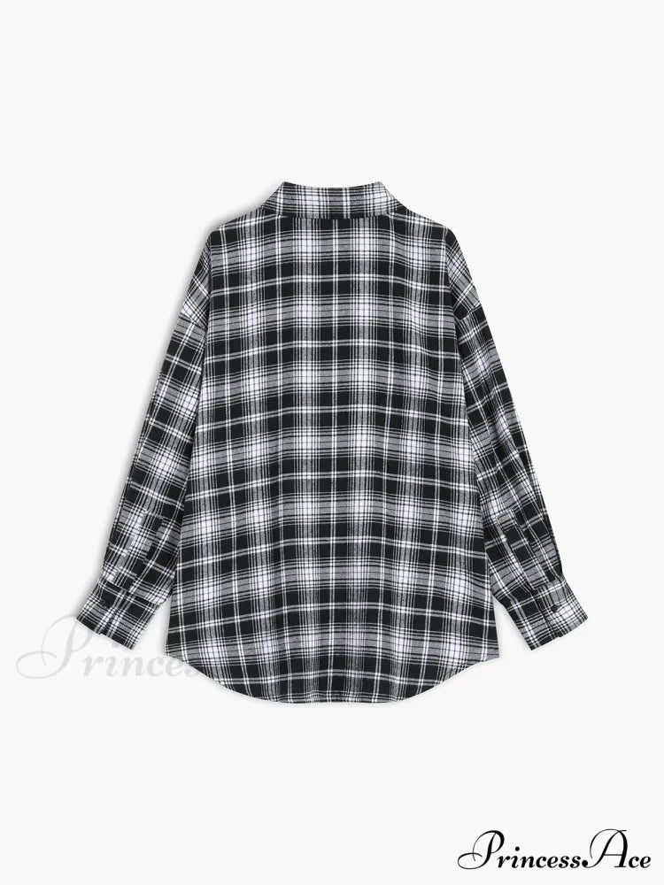 Checkered Charming Oversized Shirt Shirts