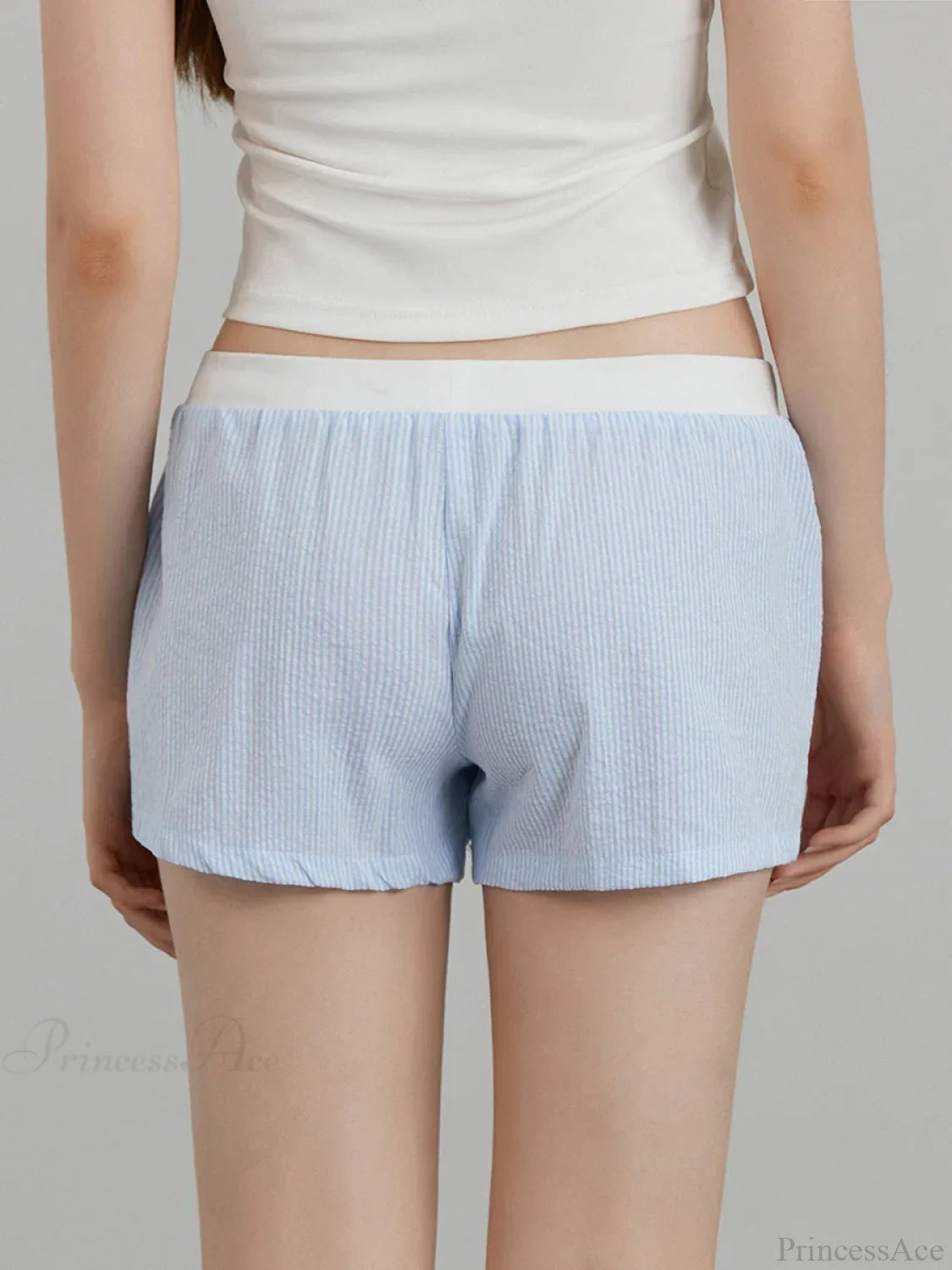 Cherry Striped Elastic Waist Short short-250223