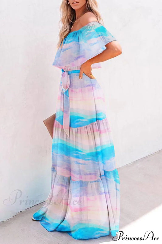 Chest Wrap Printed Charming Full Skirt Dress Dresses