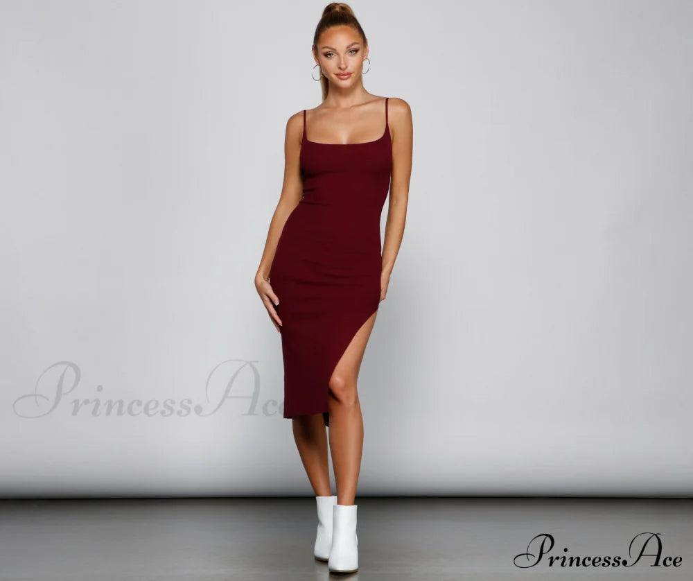 Chic And Seamless Midi Sweater Dress - Lady Occasions