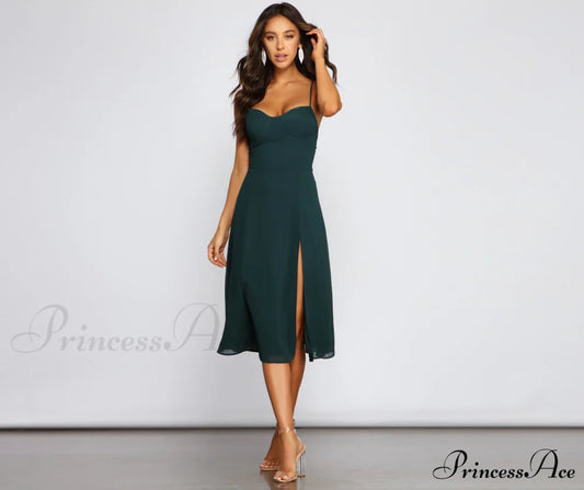 Chic Flowy Chiffon Midi Dress - Lady Occasions