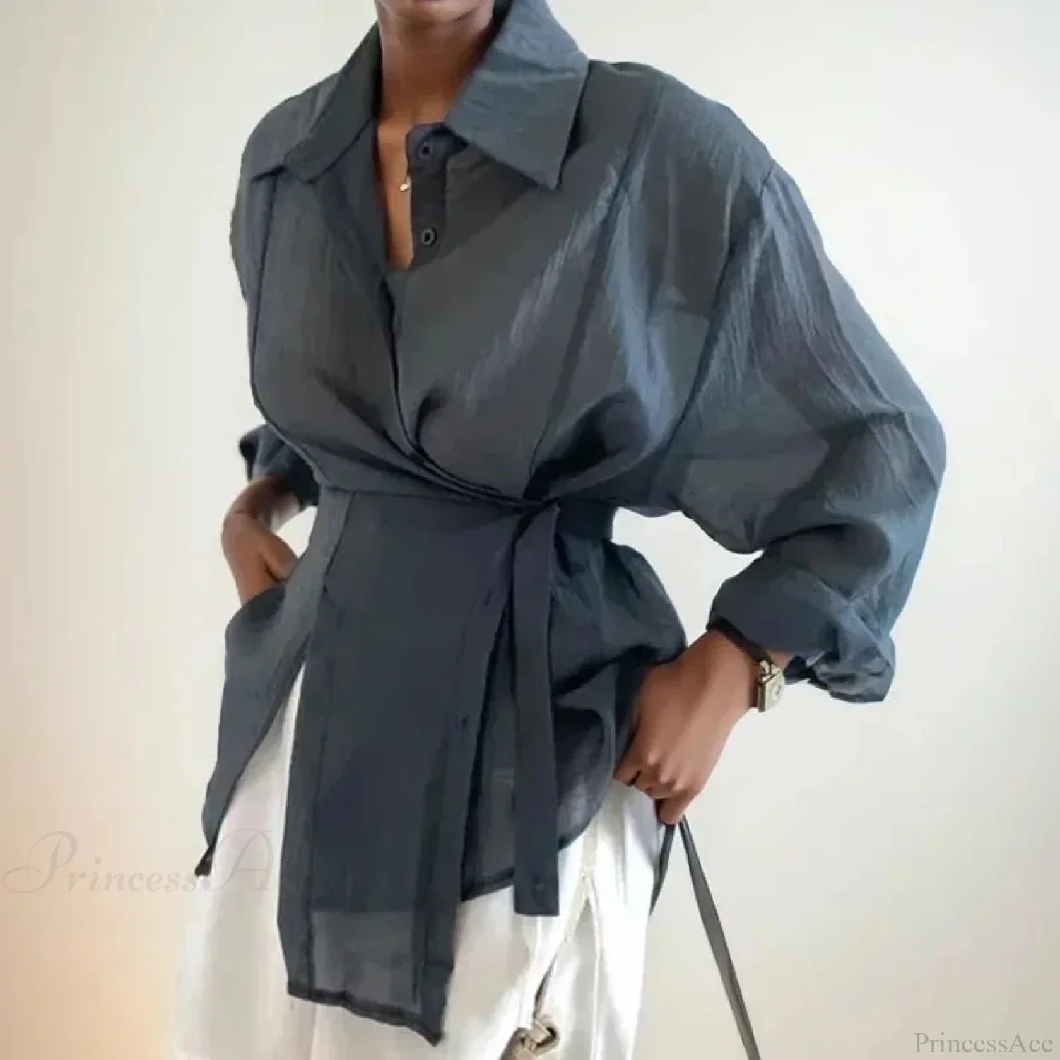 Chic Long Sleeve Solid Loose Sunscreen Blouse blouse-250126