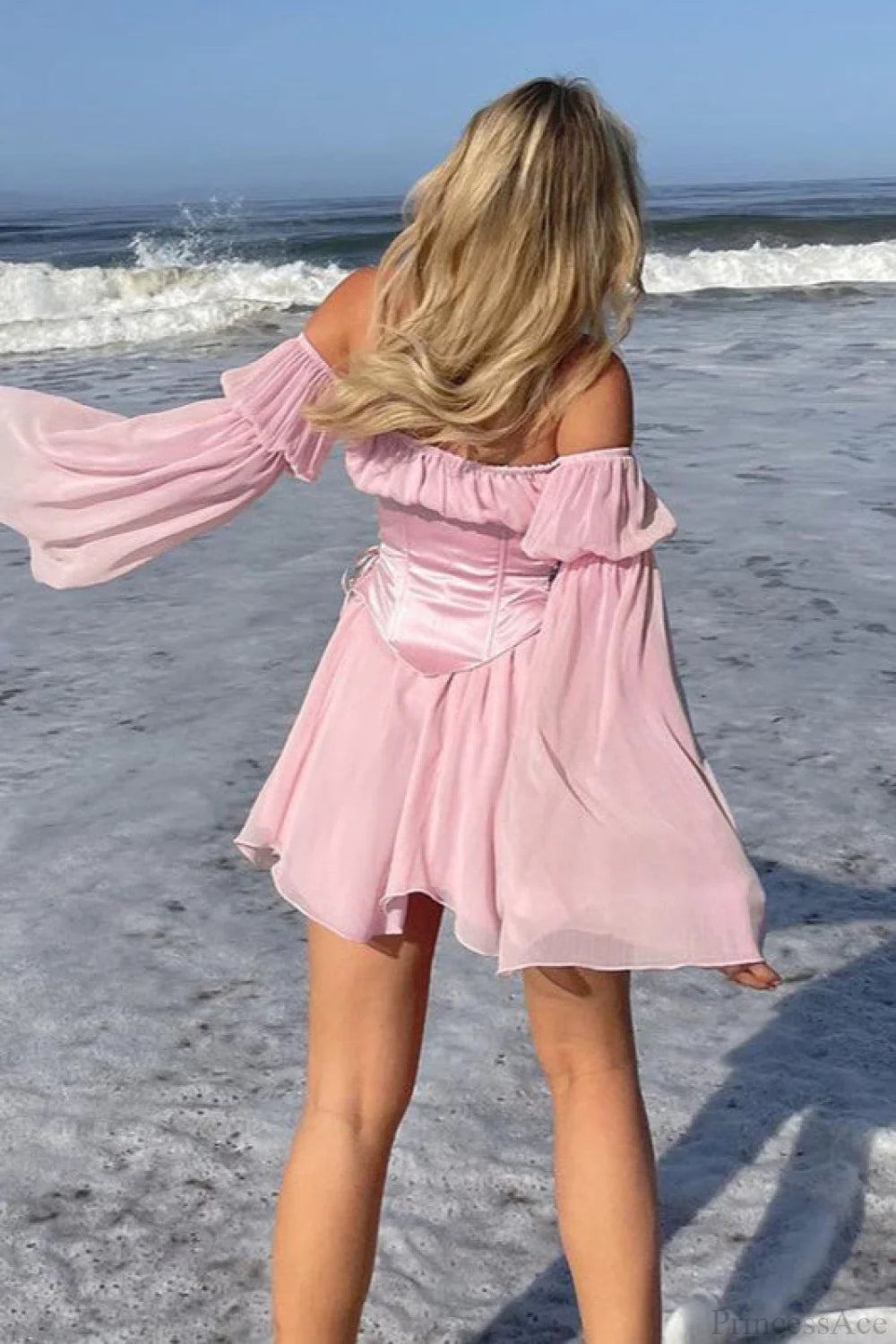 Chiffon Loose Asymmetrical Waist Tie Mini Dress