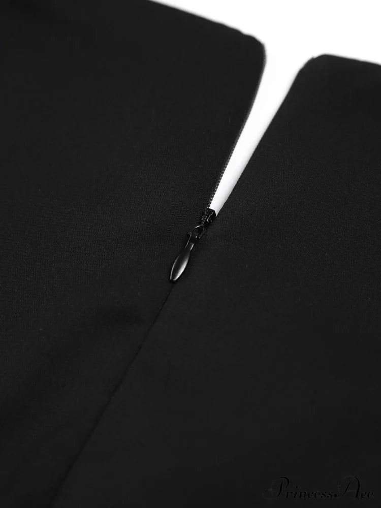 Chiffon Low Cut V-Neck Modern Pleated Zip Mini Dress Dresses