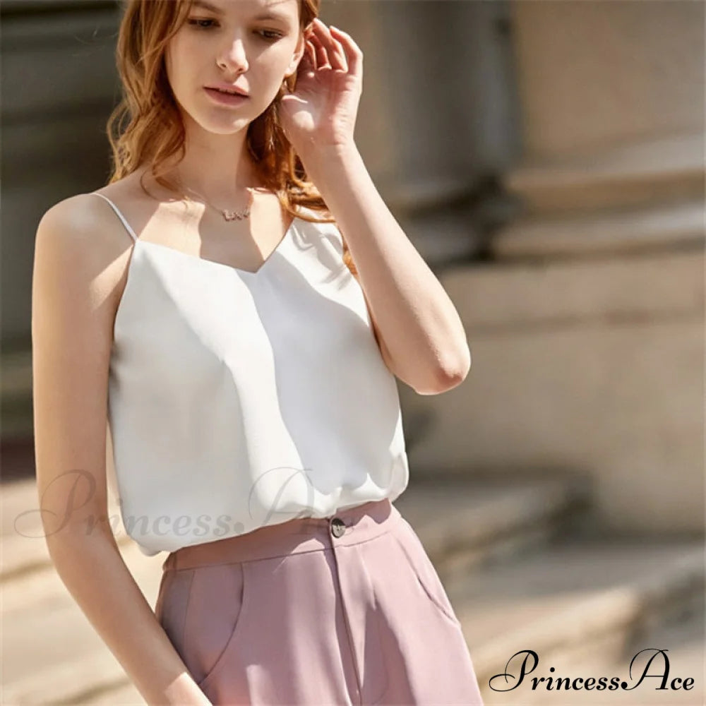 Chiffon Sleeveless Solid Camis Top