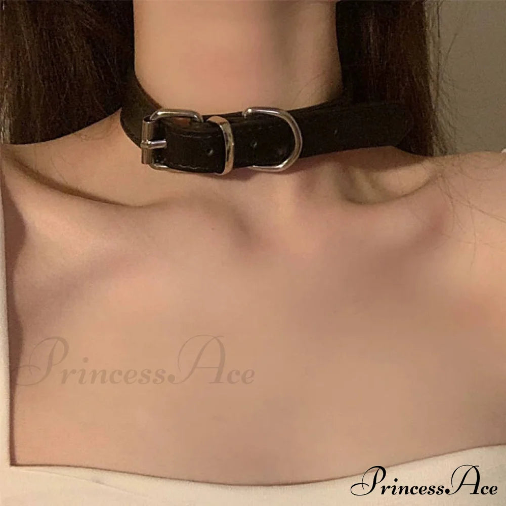 Choker Design Leather Neck Gothic Punk Cool Necklace Black Halloween