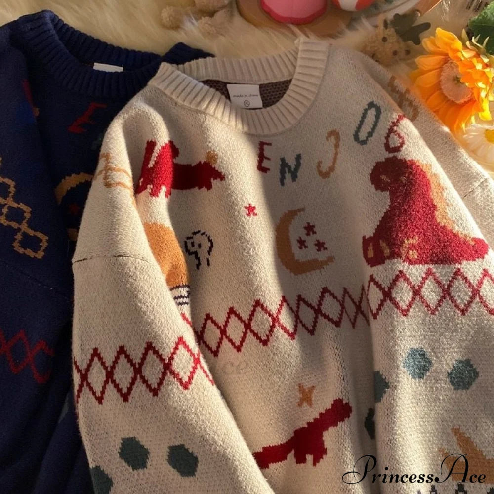 Christmas Knitted Kawaii Clothes Sweater Sweaters-L