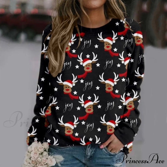 Christmas Pullover Sweater Top Black / S Sweaters-L