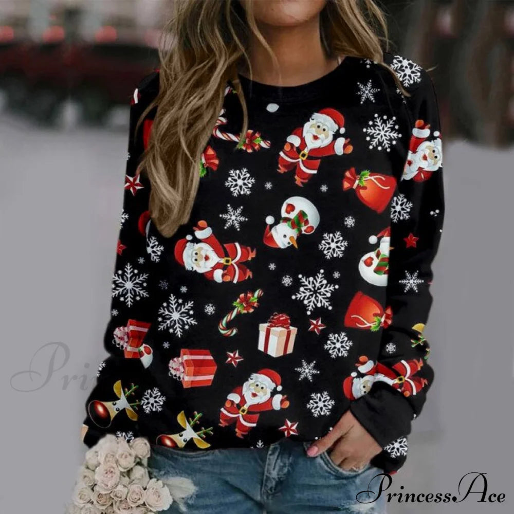 Christmas Pullover Sweater Top Red / S Sweaters-L