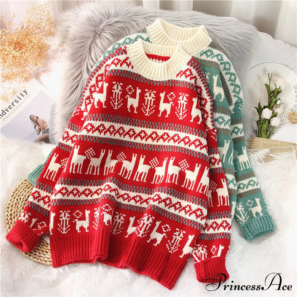 Christmas Red Deer Sweater Sweaters-L