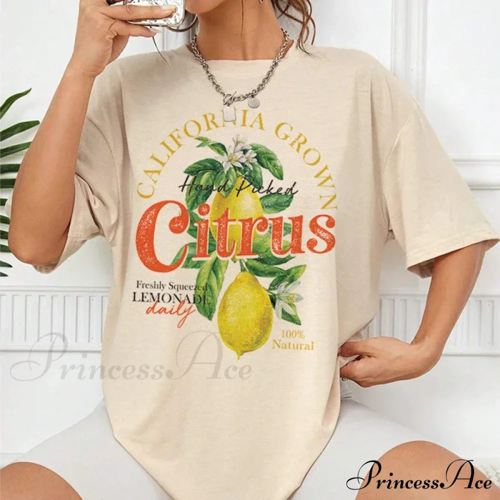 Citrus Lemon Stylish Graphic Tee Woman Tshirts