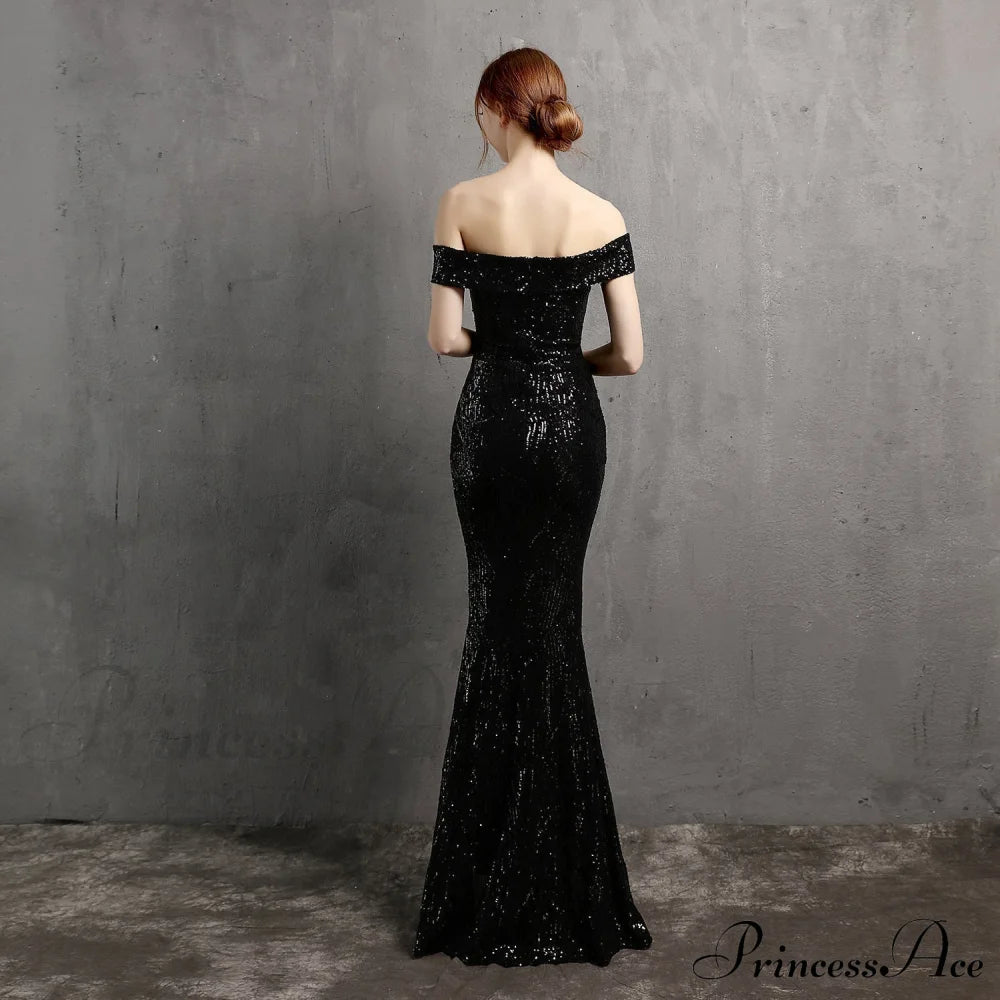 Clara Glitter Off The Graceful Shoulder Split Dress For Prom S.o. Long Dresses