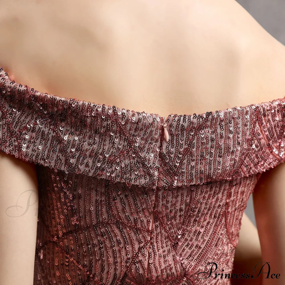 Clara Glitter Off The Graceful Shoulder Split Dress For Prom S.o. Long Dresses