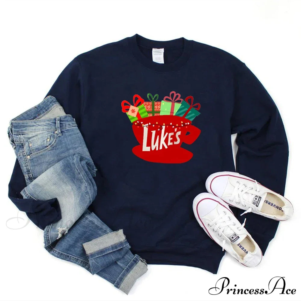 Classic Festive Vintage Show Inspired Cozy Hoodie Navy Blue / S Sweatshirts & Hoodies-L