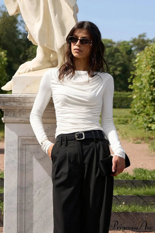 Clean White Modal Long Sleeve Tee