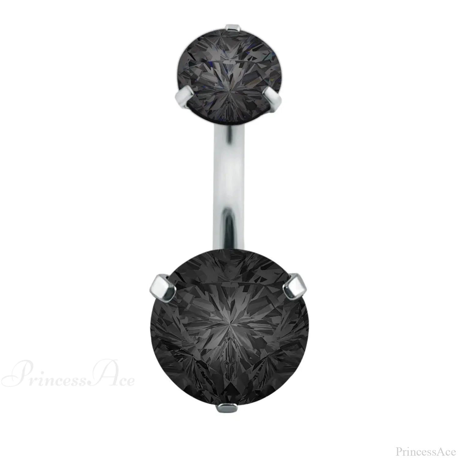 Clear Circular Medieval Surgical Belly Ring Black C