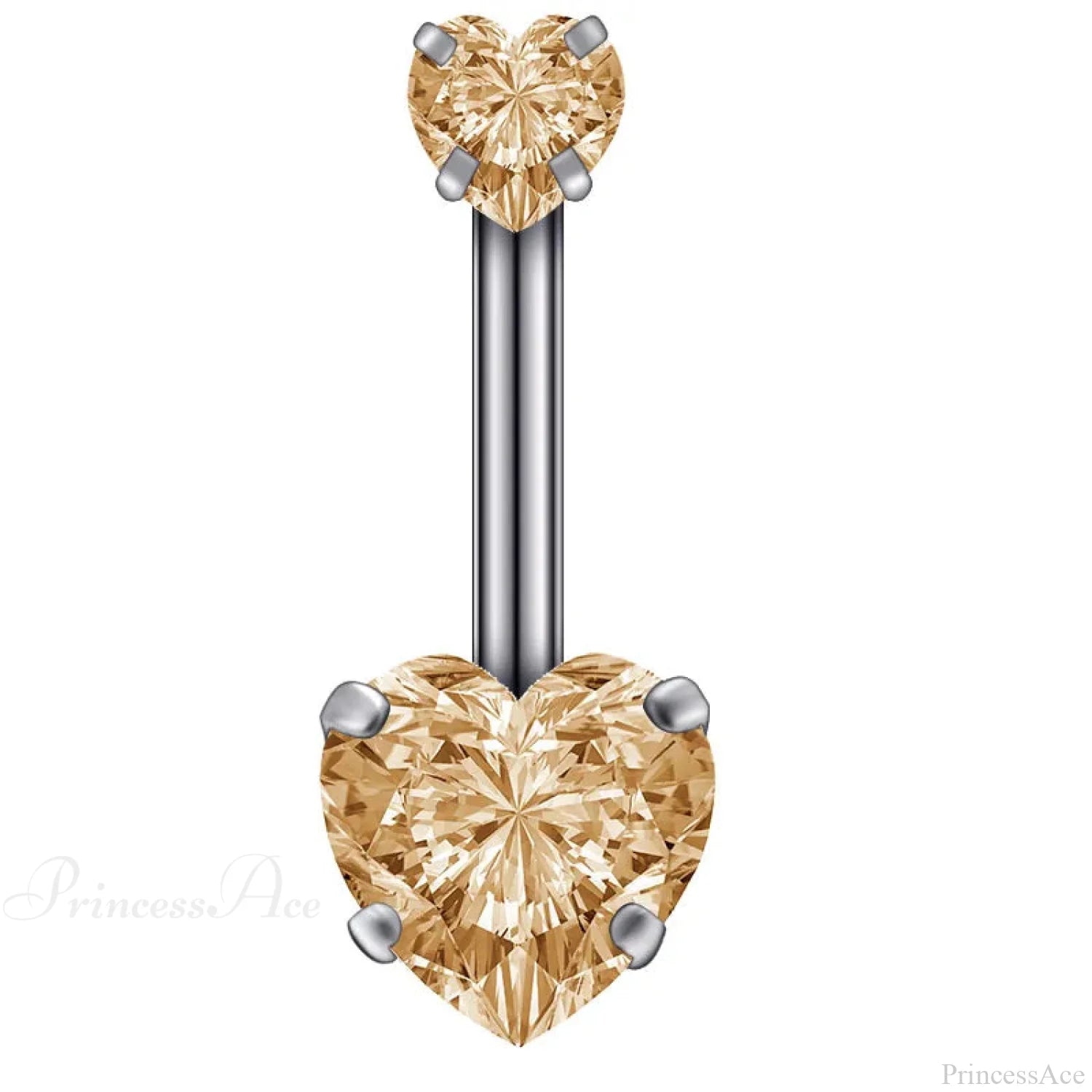 Clear Circular Medieval Surgical Belly Ring Champagne