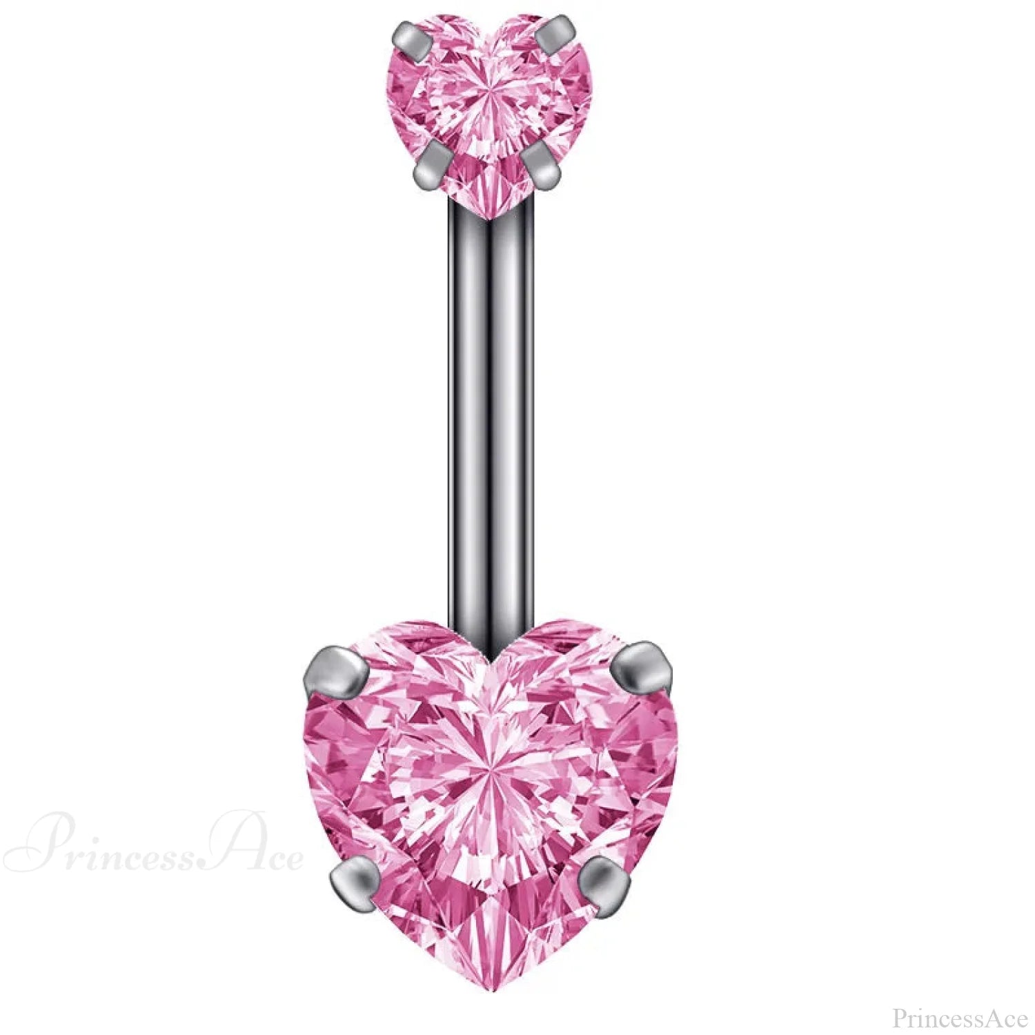 Clear Circular Medieval Surgical Belly Ring Pink