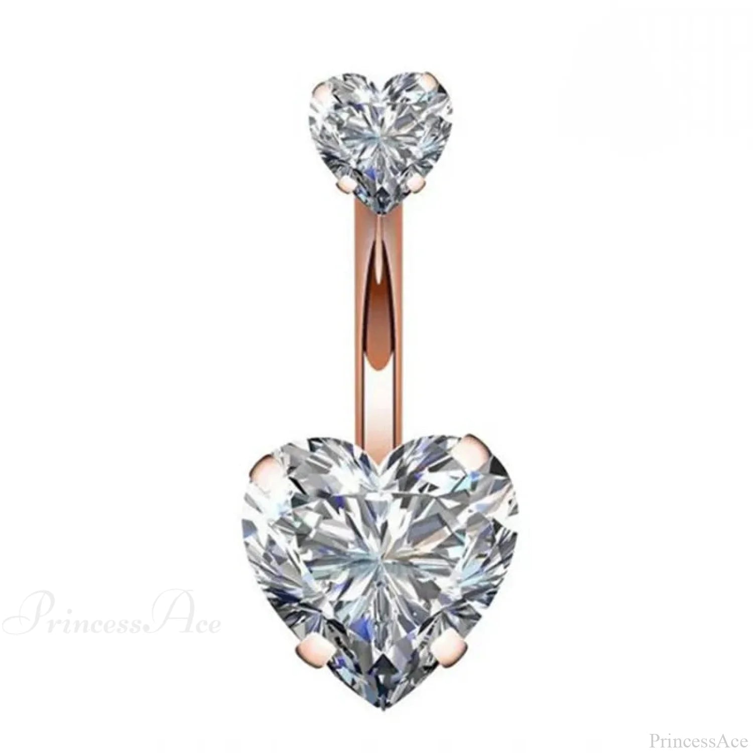 Clear Circular Medieval Surgical Belly Ring Rose Gold 1