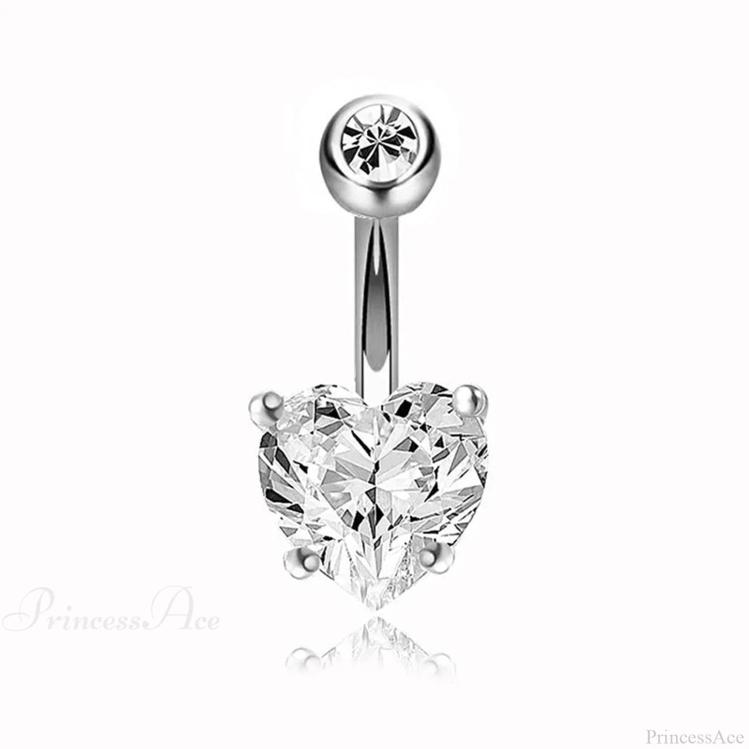 Clear Circular Medieval Surgical Belly Ring Silver 3