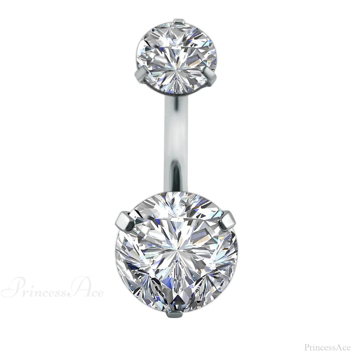 Clear Circular Medieval Surgical Belly Ring Silver C