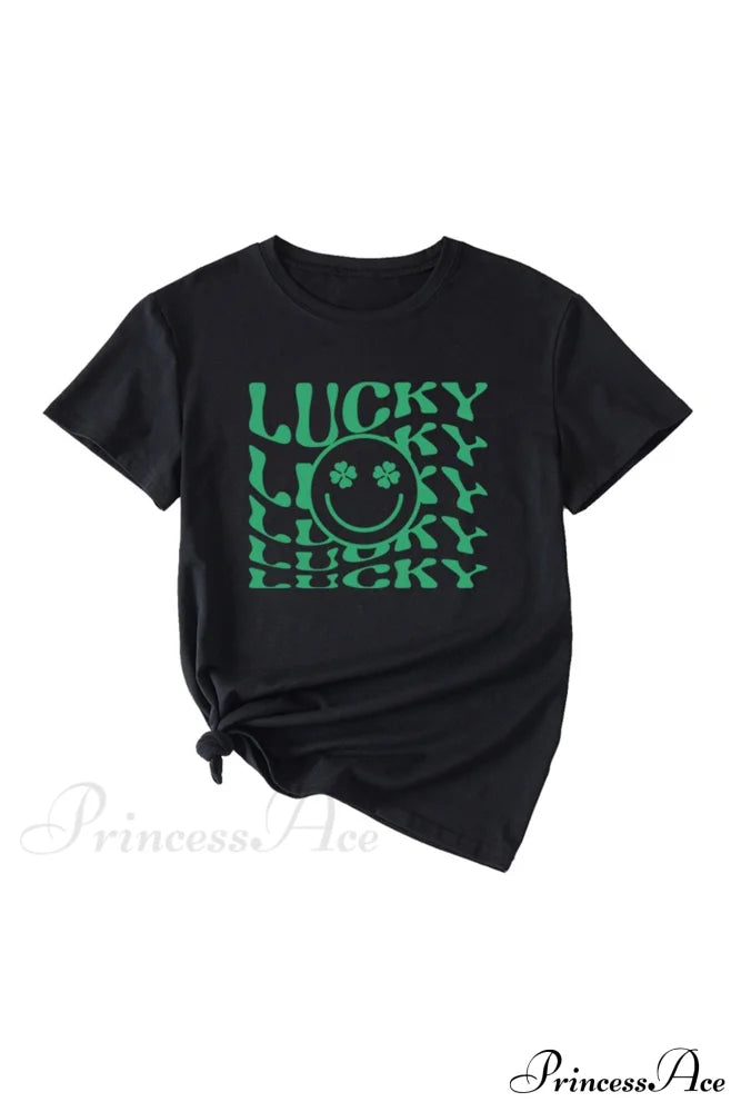 Clover Printed T-Shirt Black / S Tees