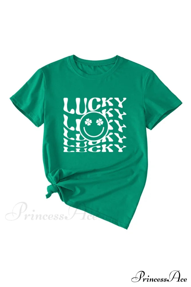 Clover Printed T-Shirt Green / S Tees