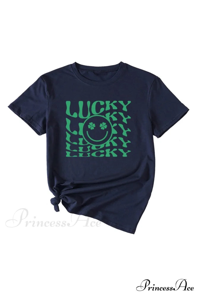 Clover Printed T-Shirt Navy / S Tees