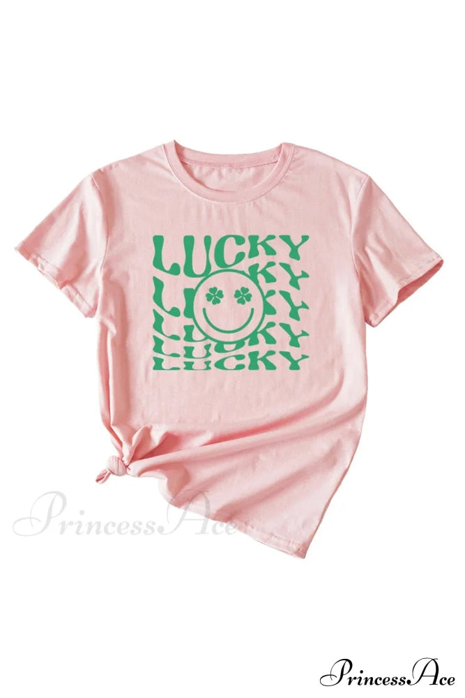 Clover Printed T-Shirt Pink / S Tees