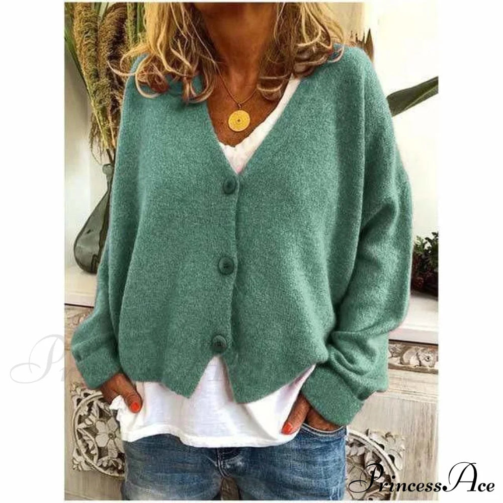 Fashion Casual V-Neck Coat Green also bought Best Sellings cardigan cardigans clothes Plus Size Sale tops Topseller