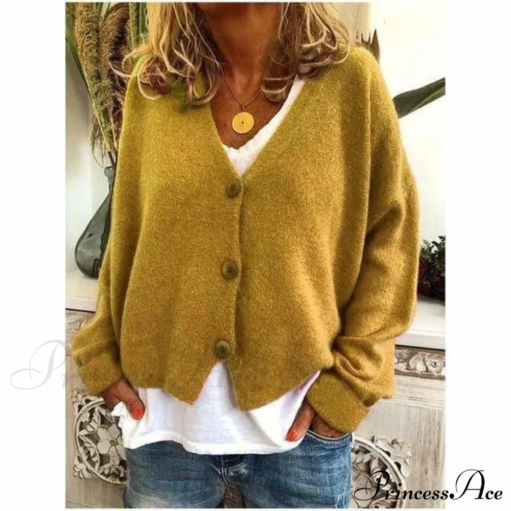 Fashion Casual V-Neck Coat Yellow also bought Best Sellings cardigan cardigans clothes Plus Size Sale tops Topseller