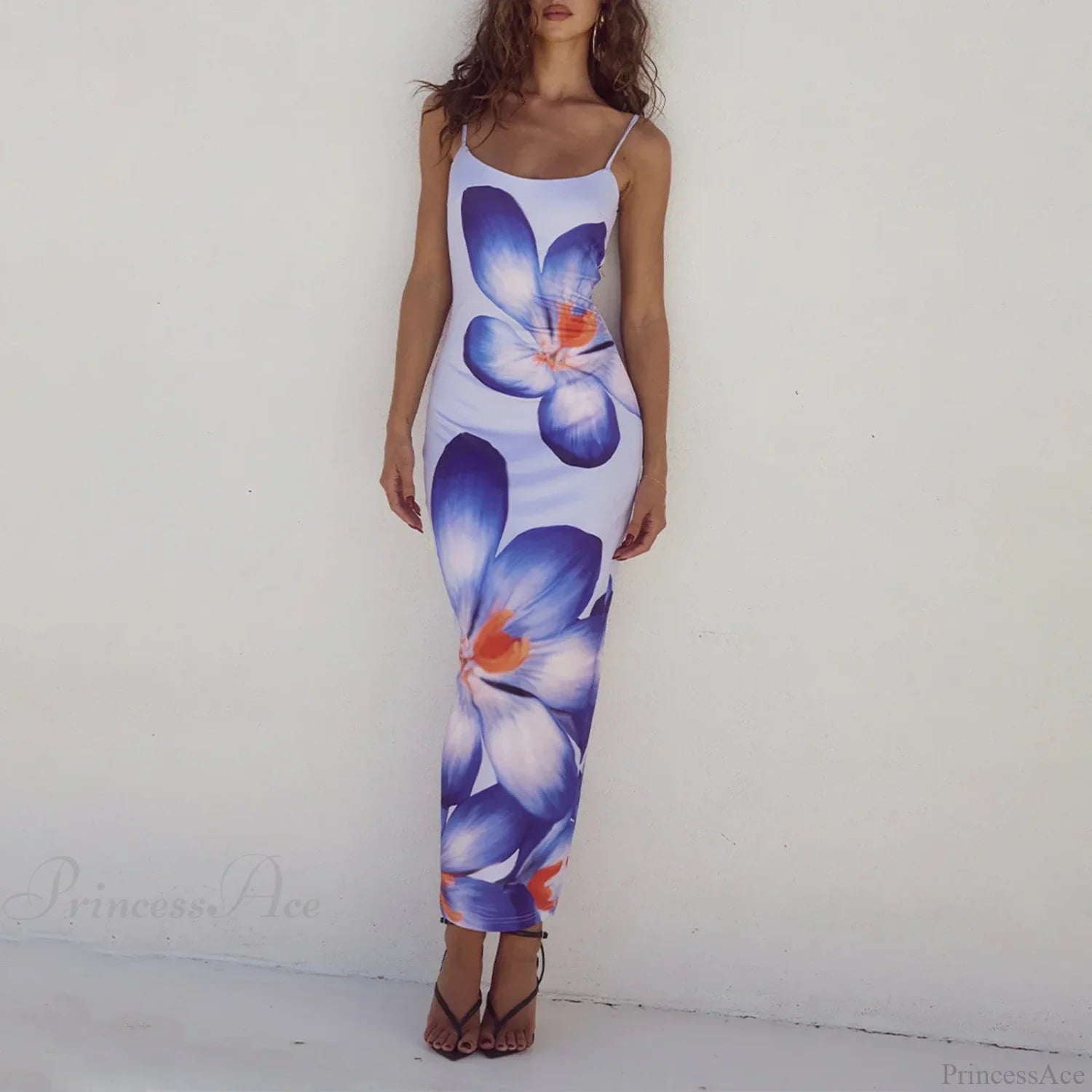 Cocktail Bodycon Floral Print Split Summer Streetwear Floral Dress Navy Blue / S floraldress-250126