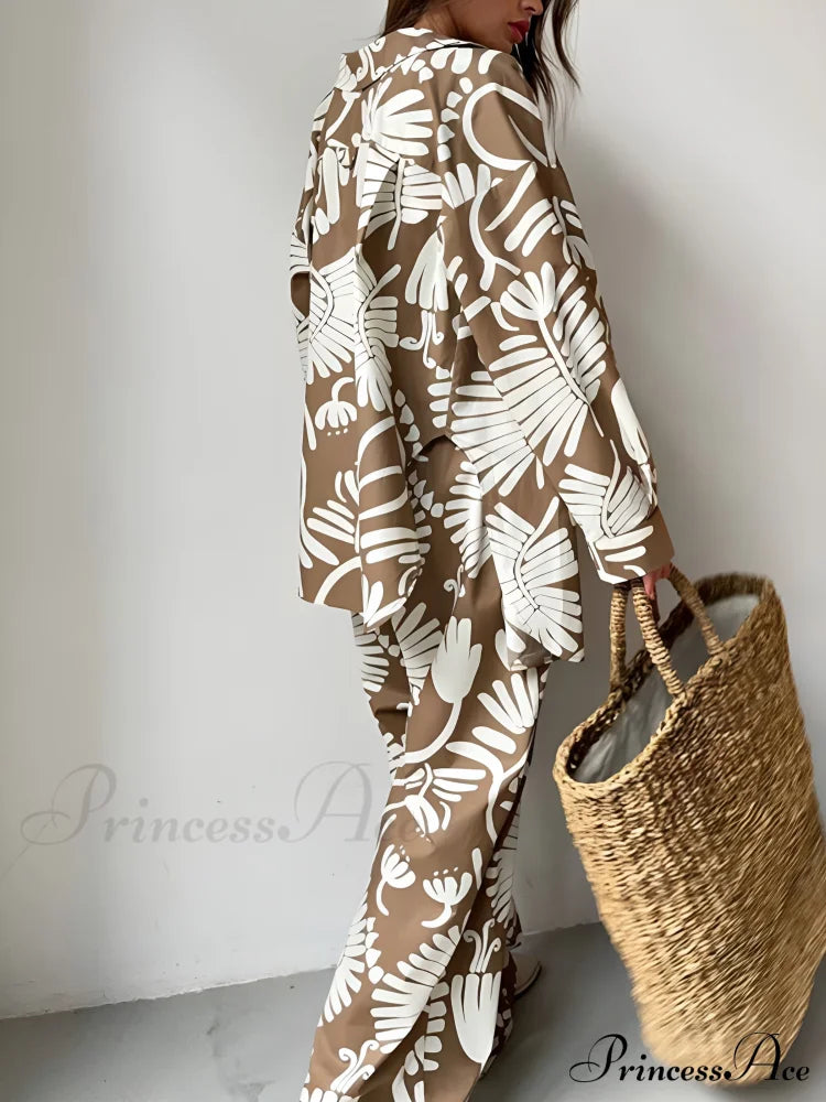 Coco Baroque Graceful Print Pants Set Pant Sets