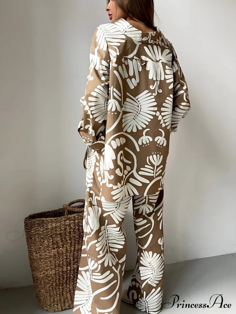 Coco Baroque Graceful Print Pants Set Pant Sets