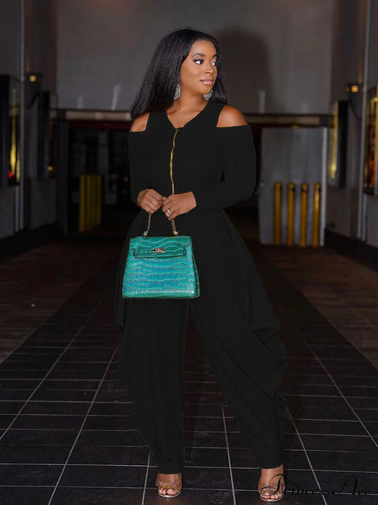 Cold Shoulder Graceful Crop Top Jumpsuits & Rompers