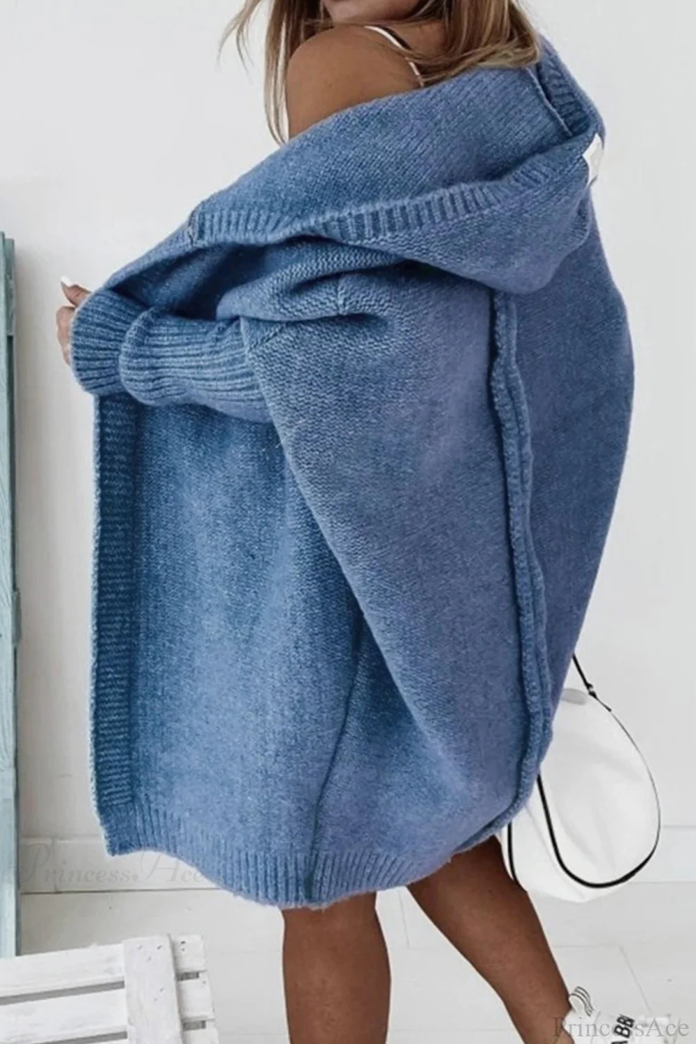 Hoodie Front Open Cardigan Blue / S Cardigans