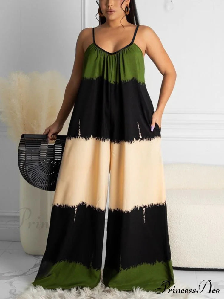 Colorblock Ruffle Graceful Sleeveless Mini Dresses Jumpsuits & Rompers