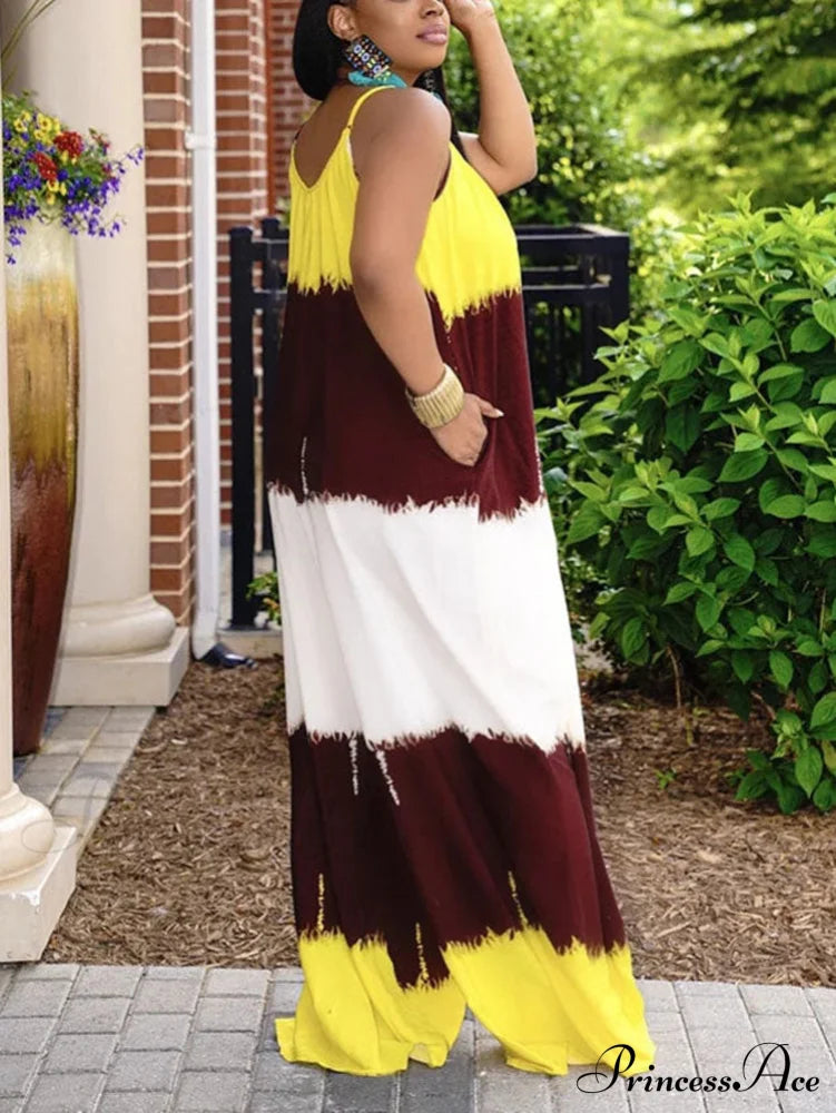 Colorblock Ruffle Graceful Sleeveless Mini Dresses Jumpsuits & Rompers